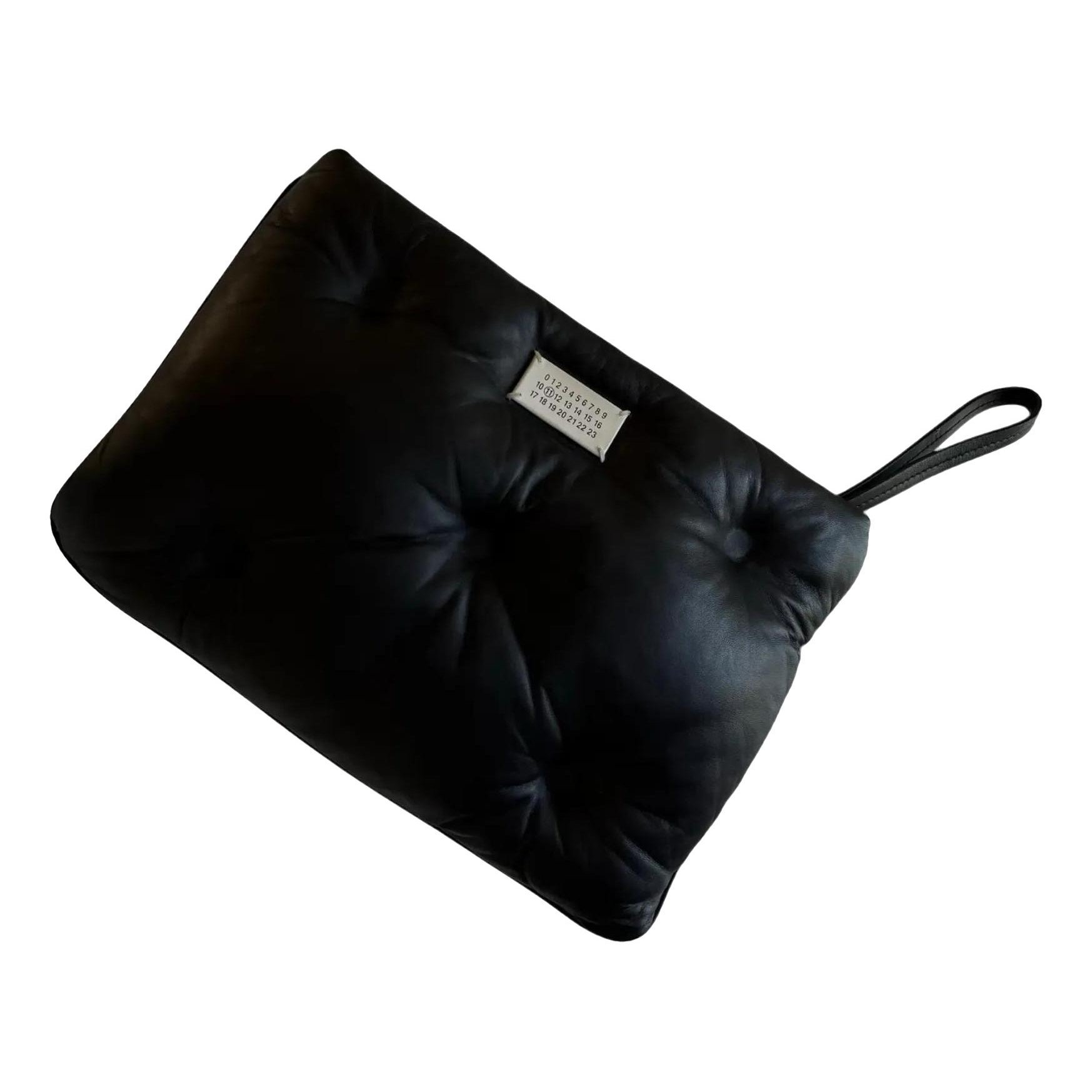 Leather clutch bag