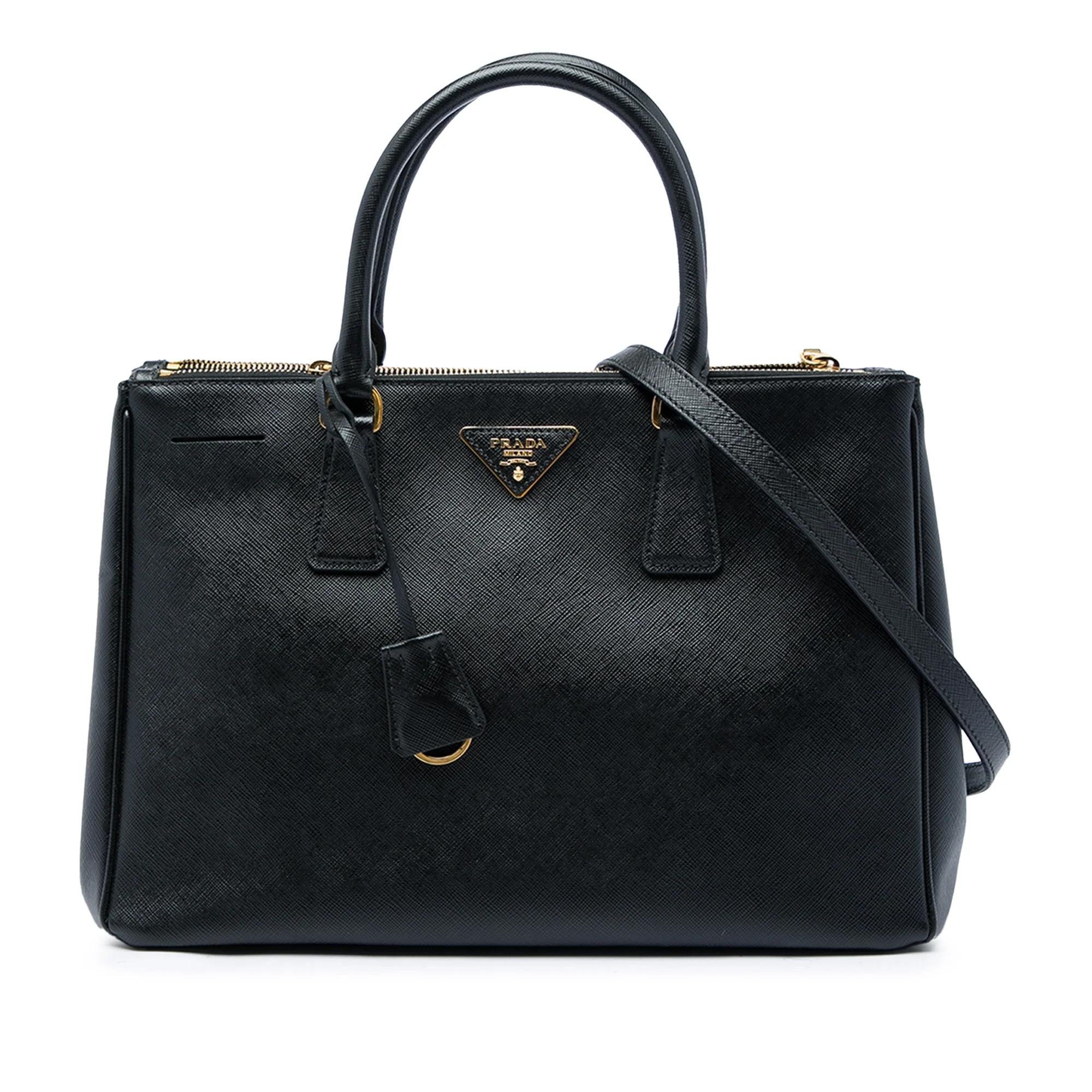 Double leather handbag