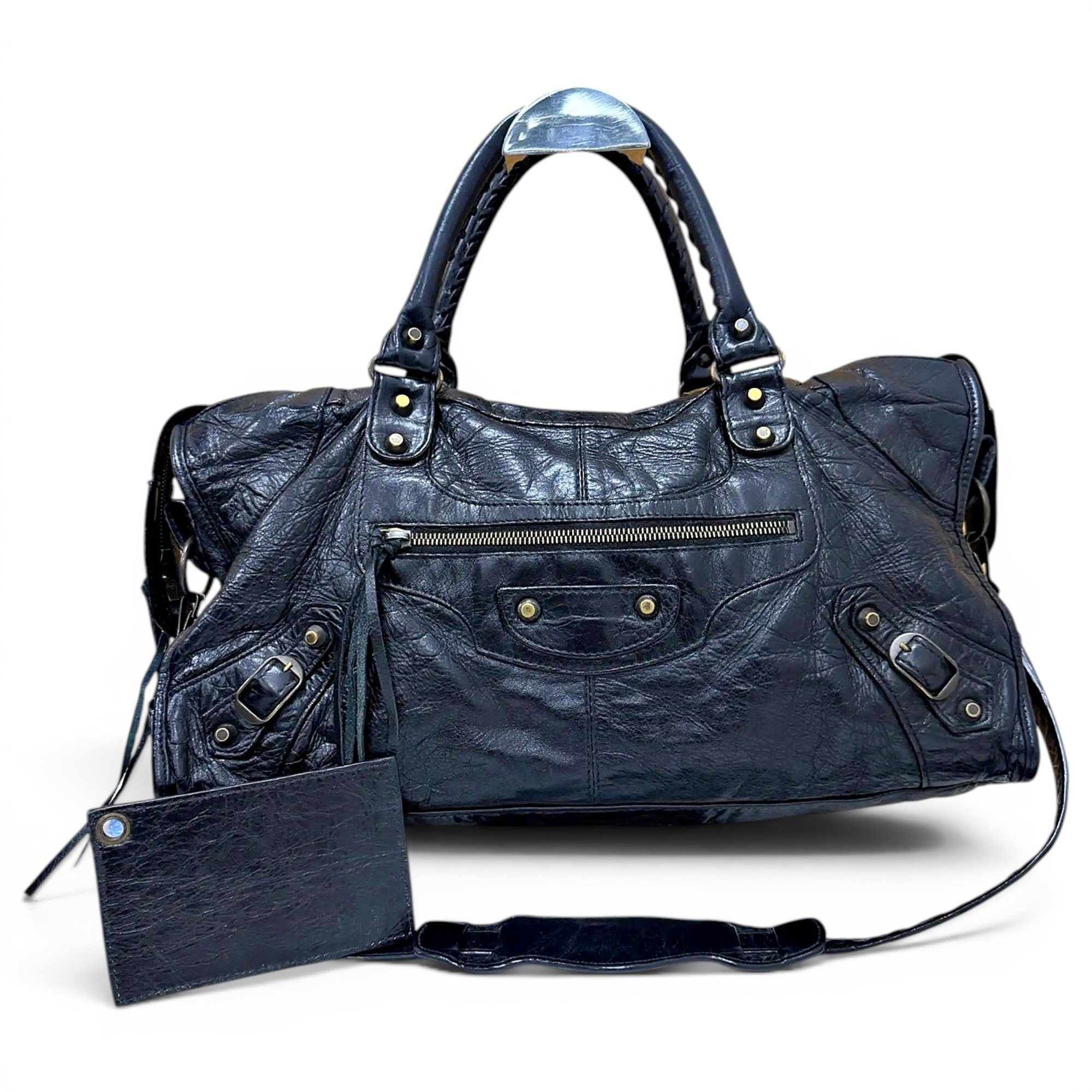 City leather handbag