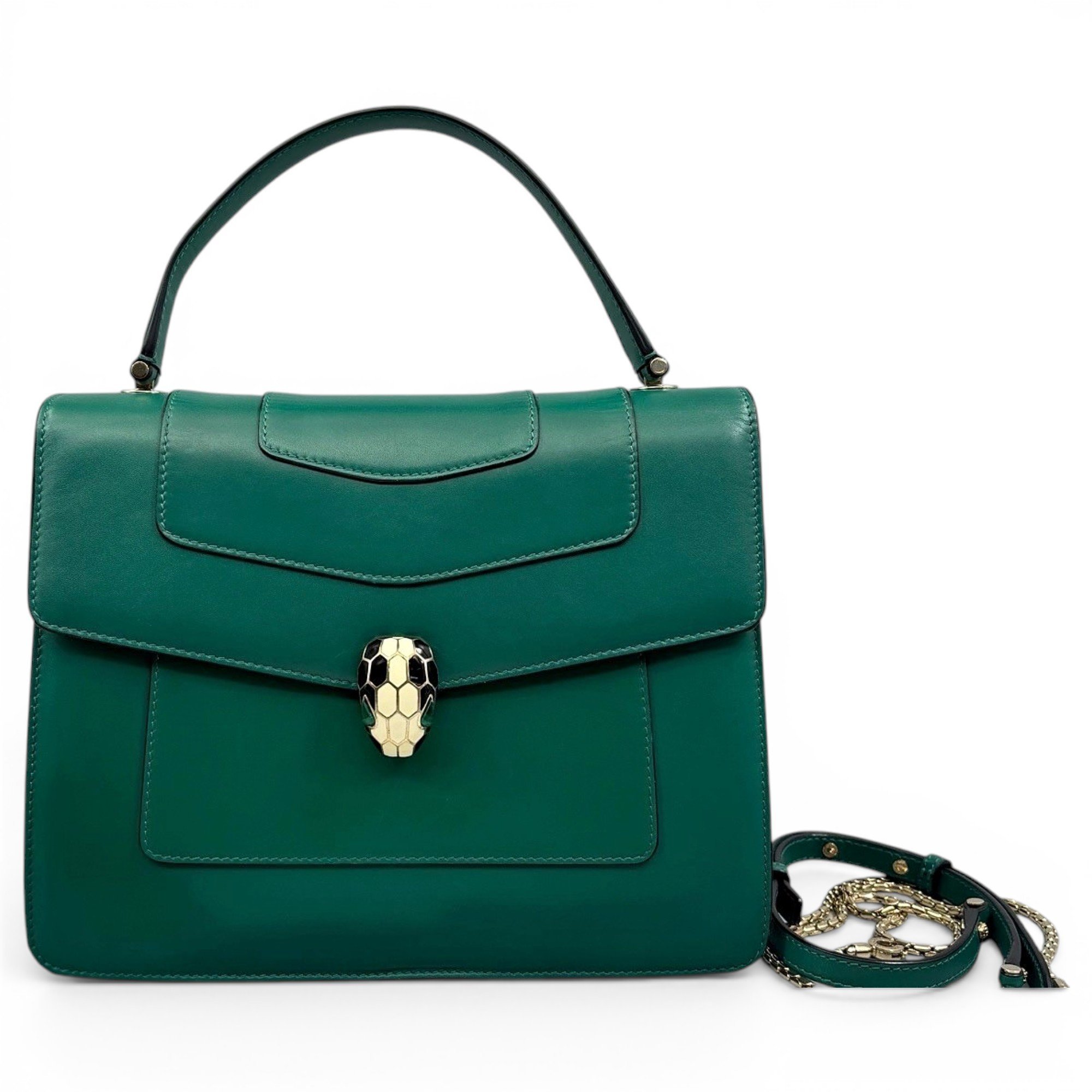 Serpenti leather handbag