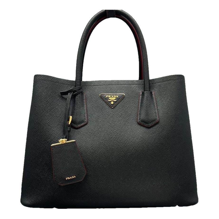 Double leather handbag