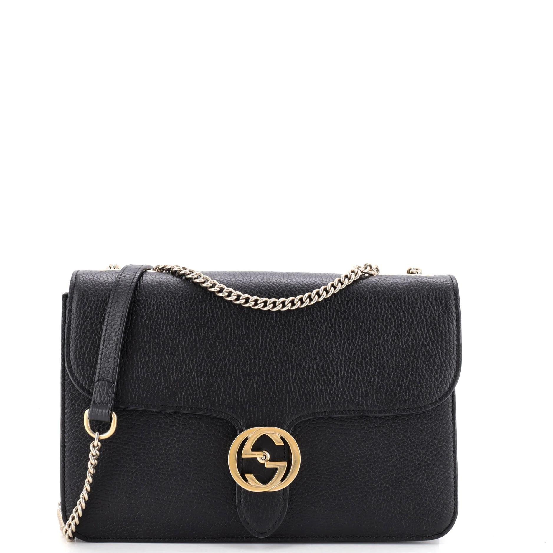 Interlocking leather handbag