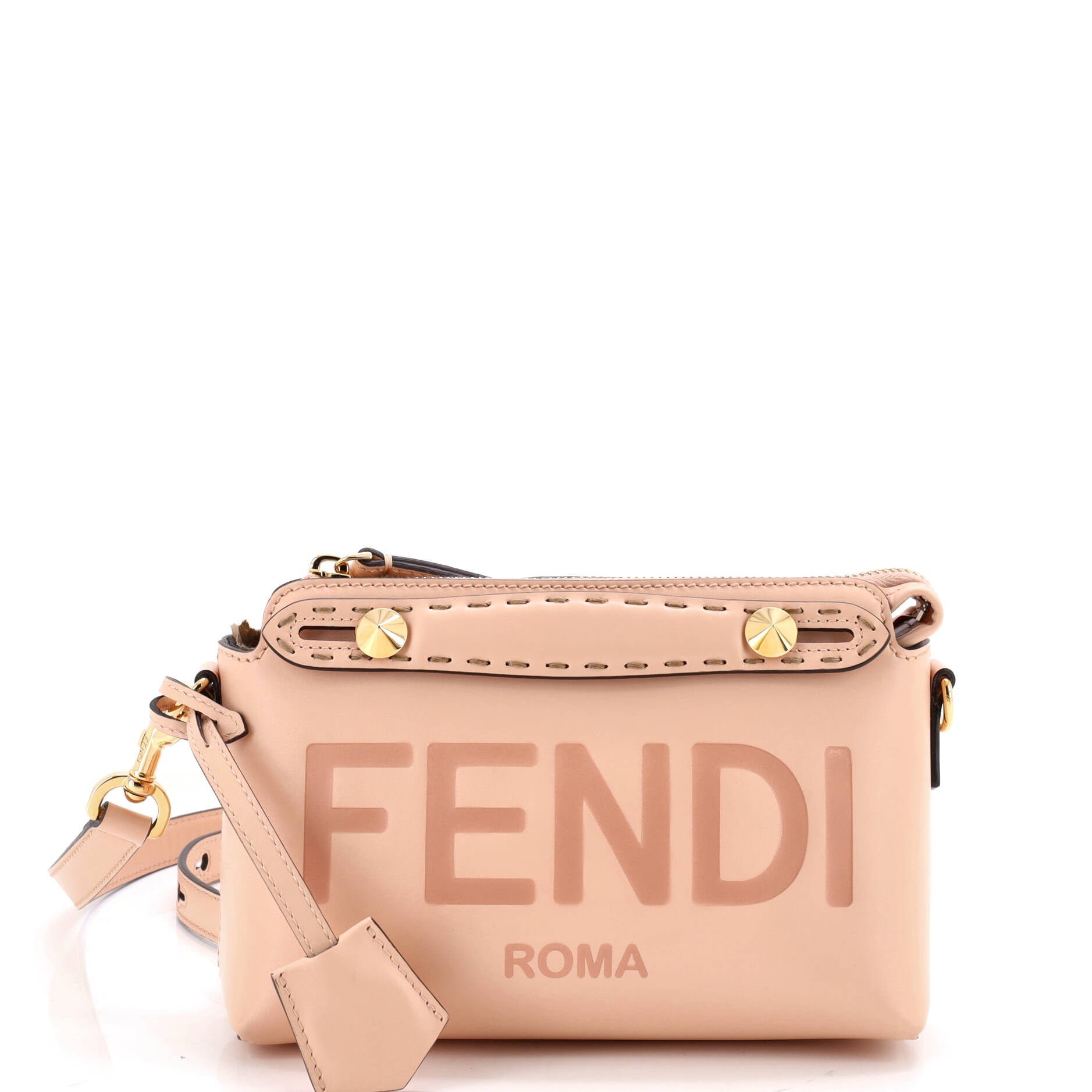 Logo By The Way Satchel Embossed Leather Mini