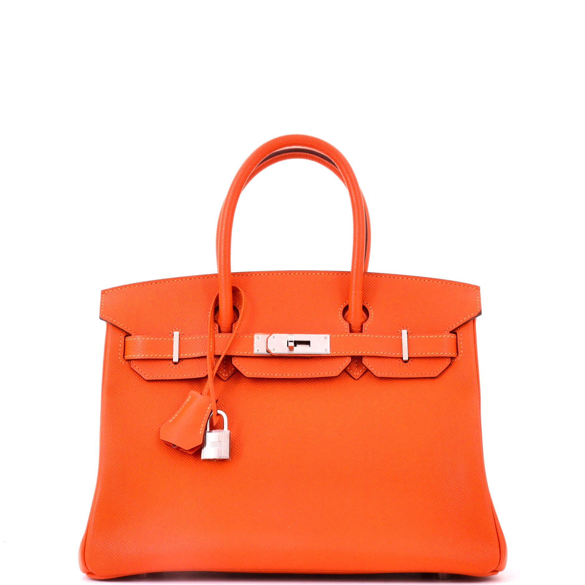 Birkin Handbag Feu Epsom with Palladium Hardware 30