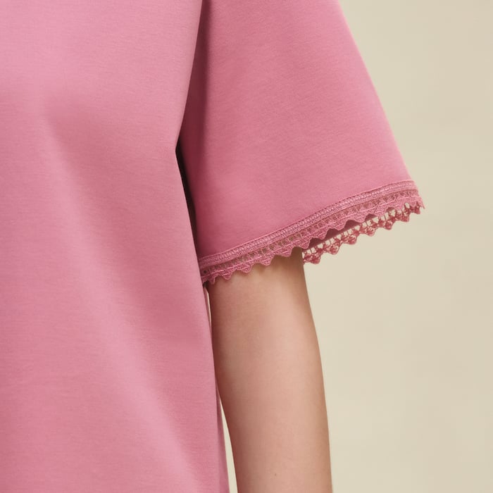 Rose Sorbet Embroidered Maxi T-shirt