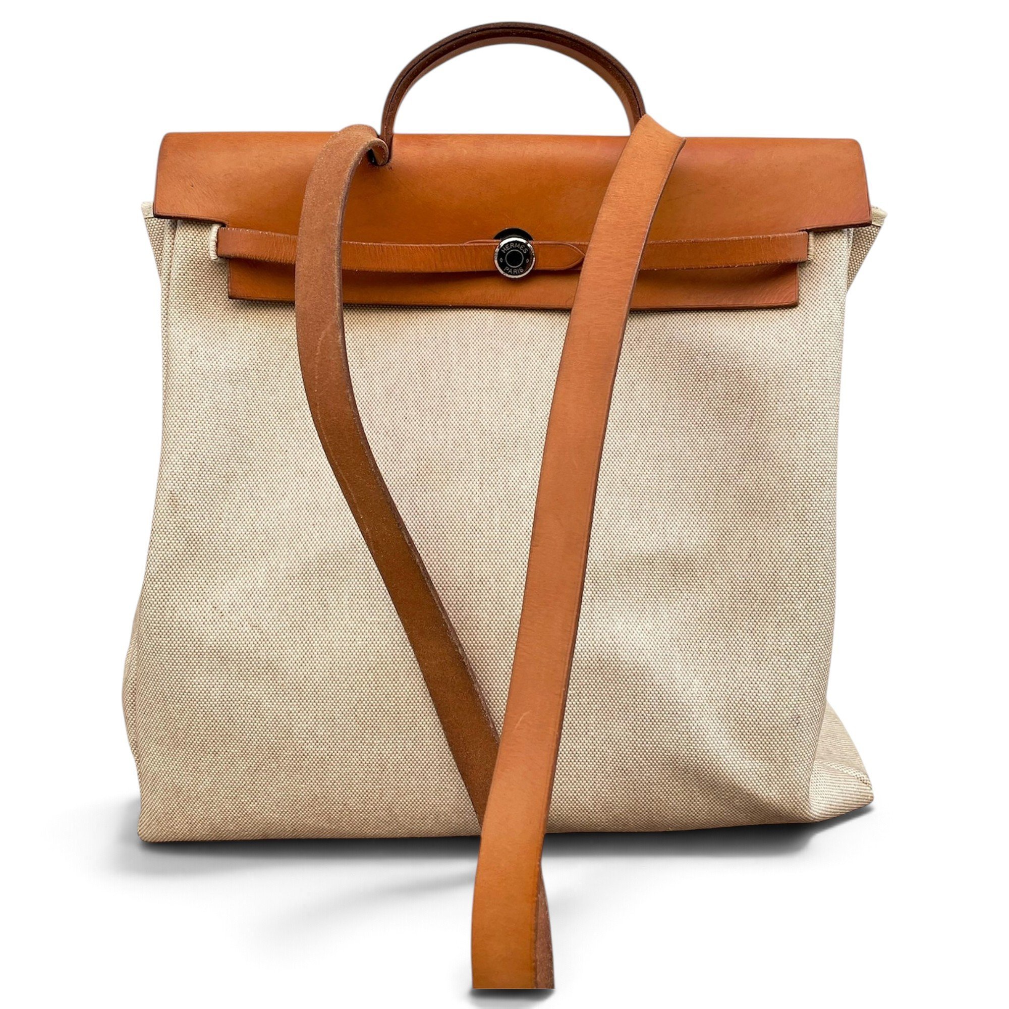Hermes Herbag Handbag Écru Vache Leather