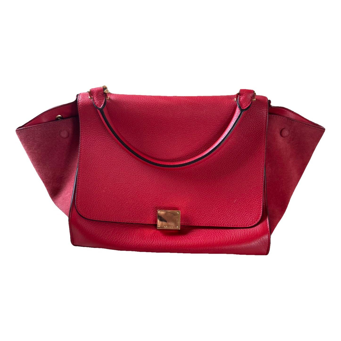 Trapèze leather handbag