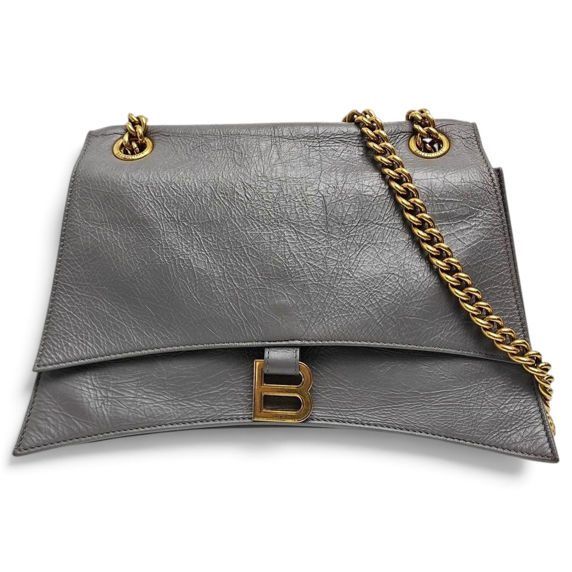 Crush leather handbag