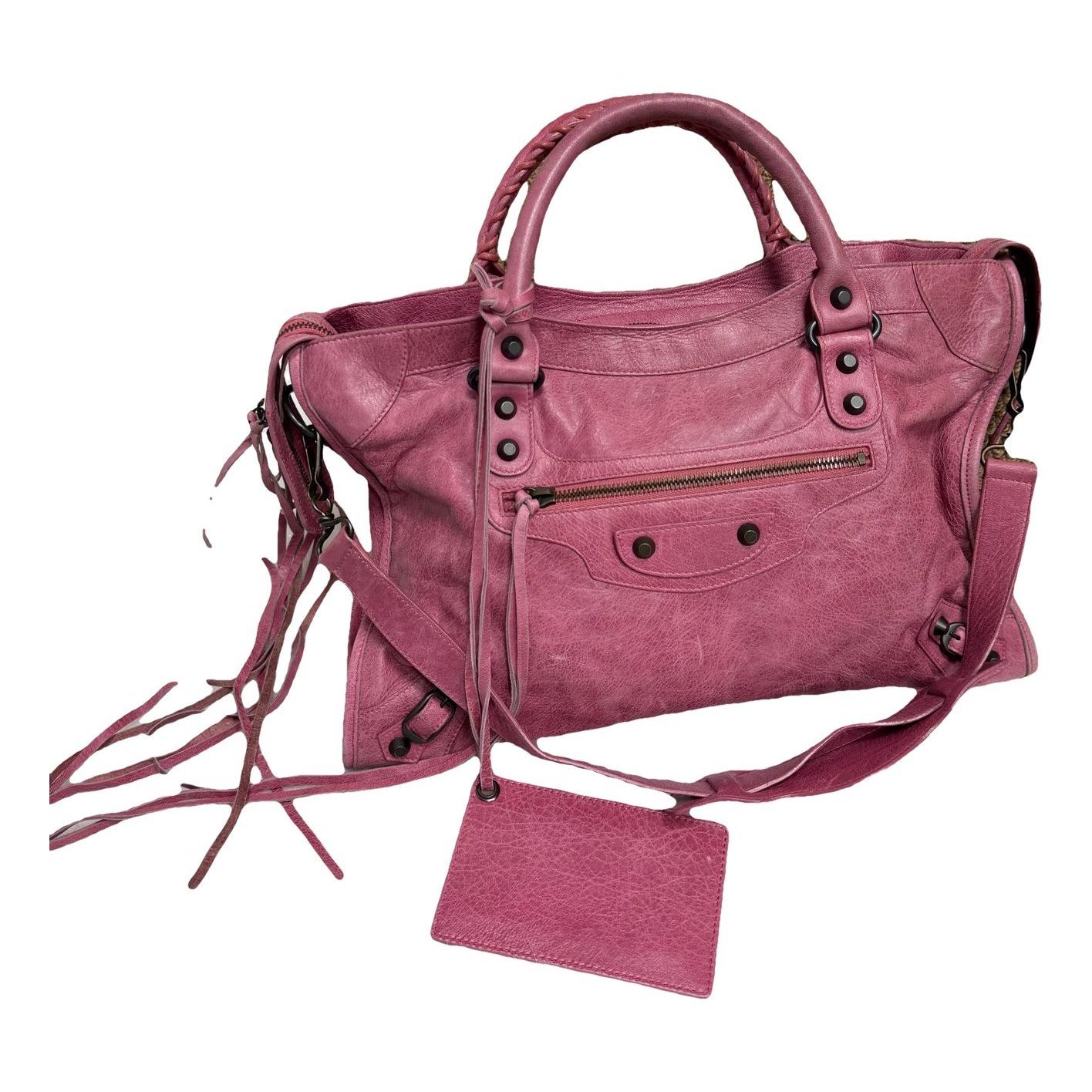 City leather handbag