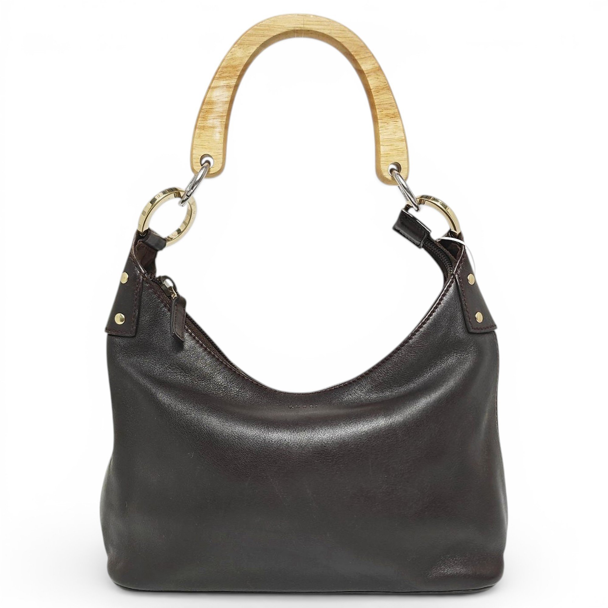 Bamboo Frame Satchel leather handbag