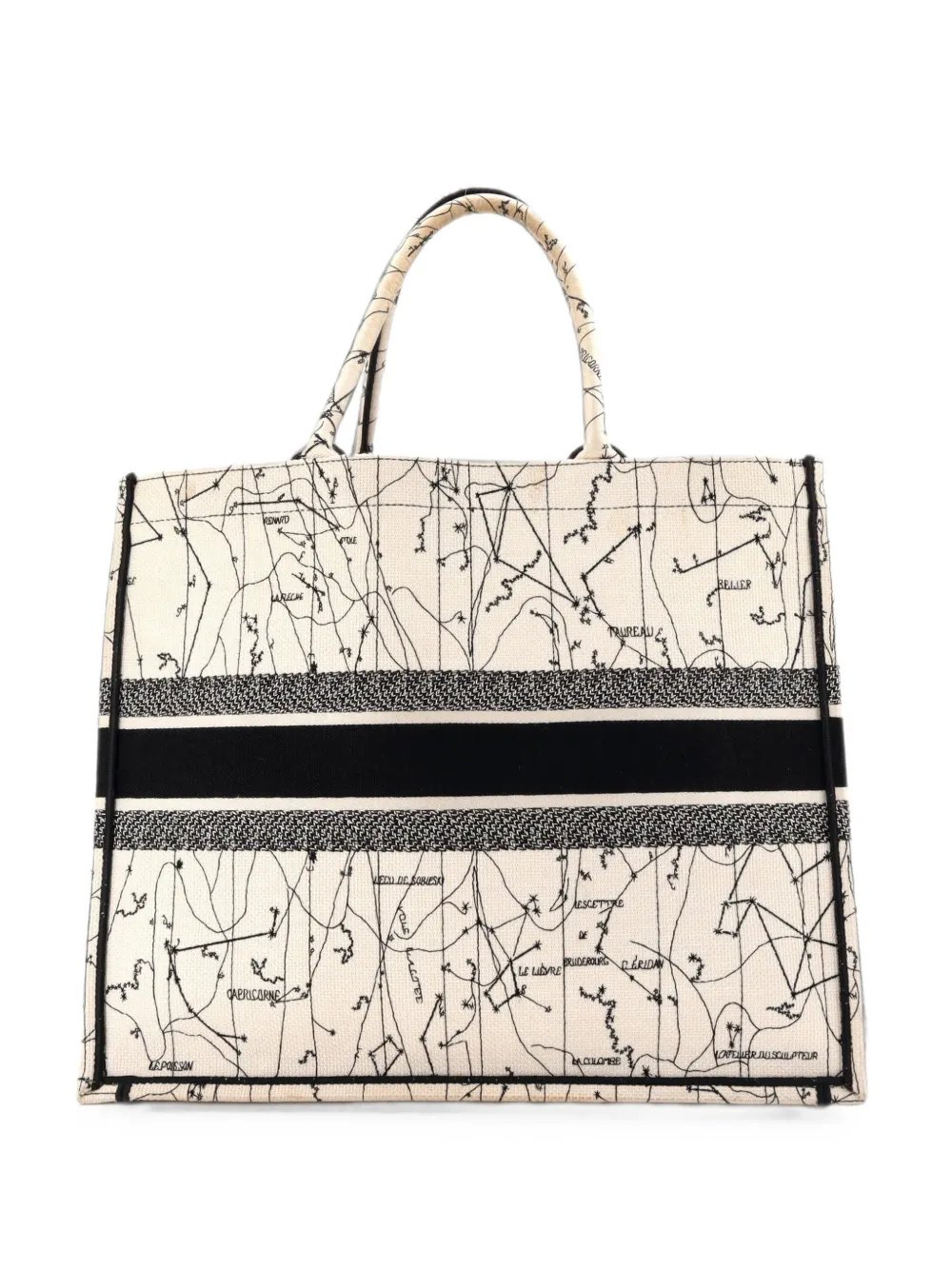 Book Embroidered Canvas Large tote bag