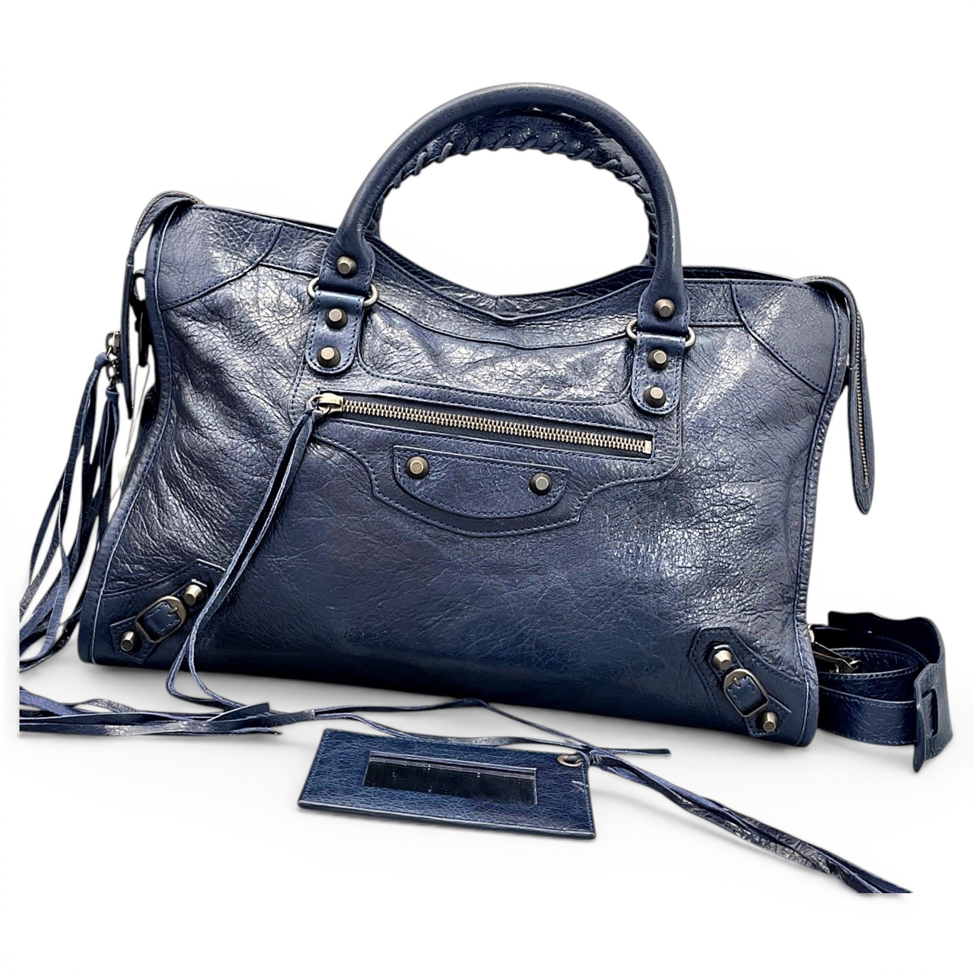 City leather handbag