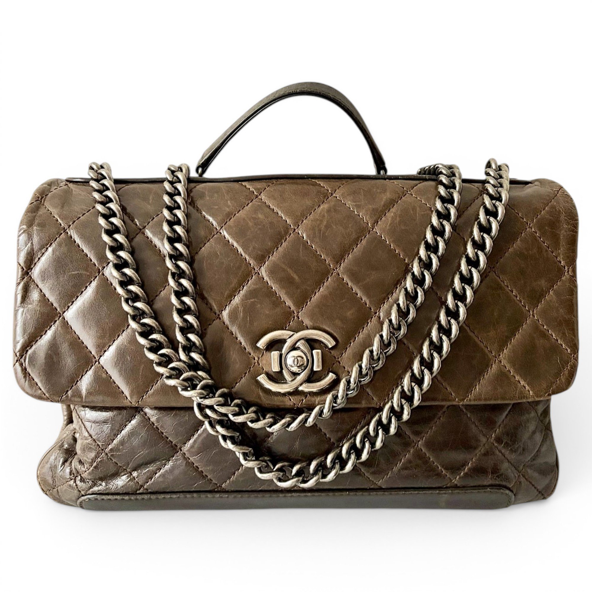 Trendy CC Flap leather handbag