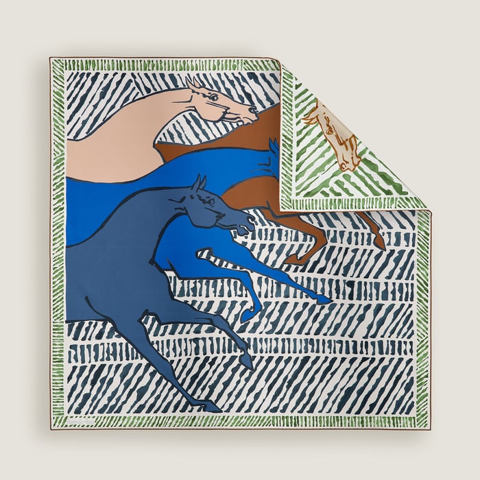 Au Triple Galop Double Face Scarf 90