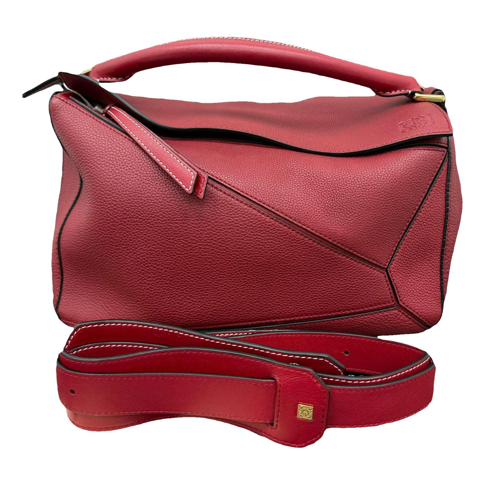Puzzle leather handbag