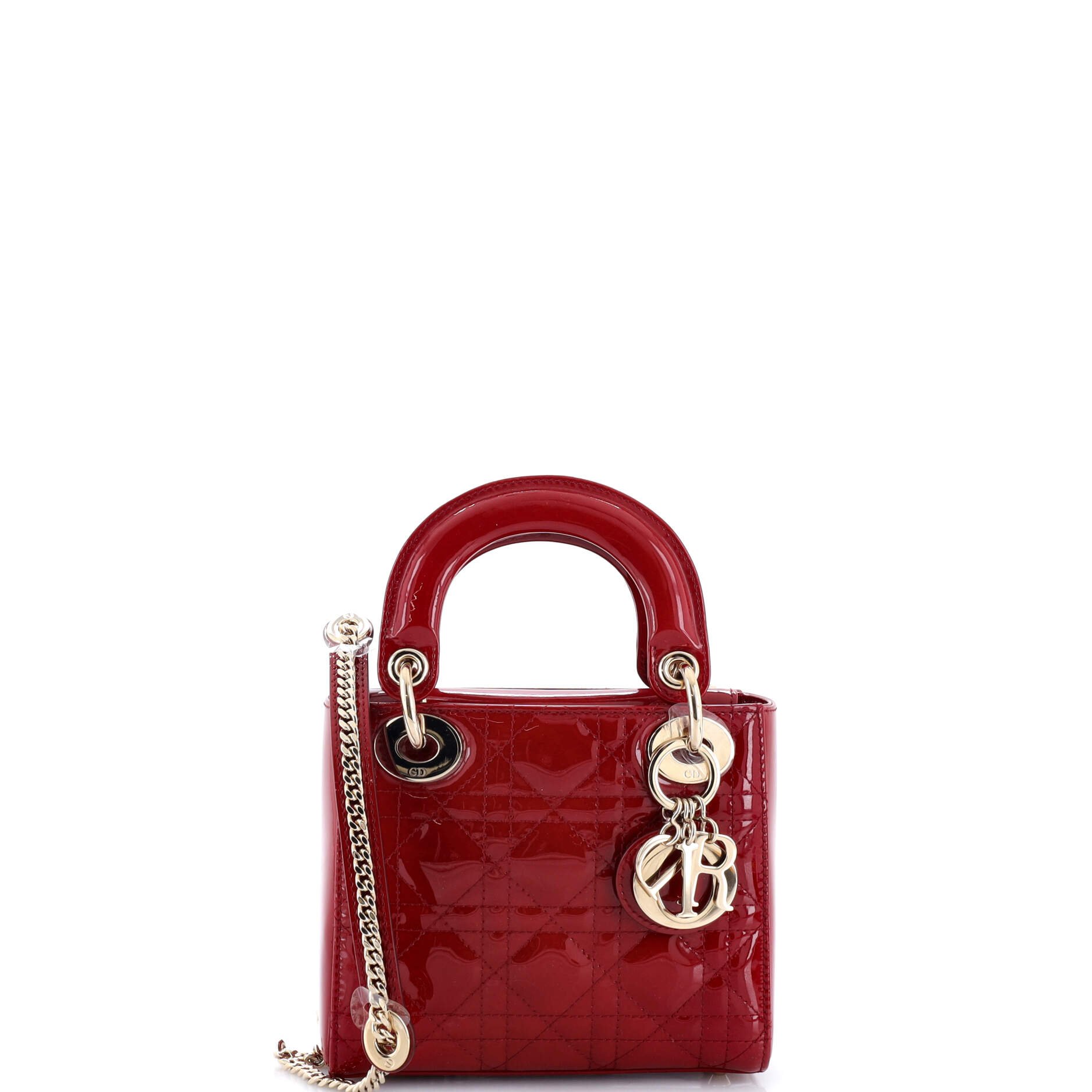 Lady Dior Chain Bag Cannage Quilt Patent Mini