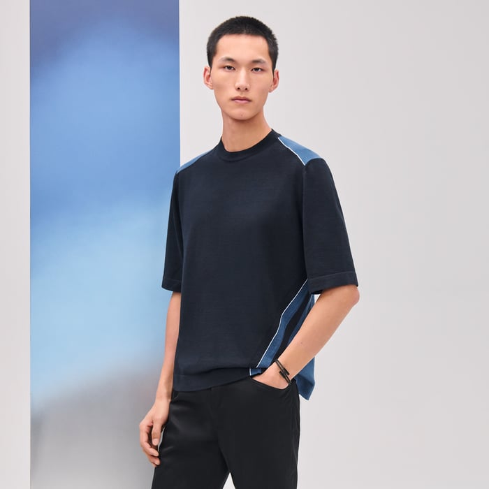 마린 “coutures Inversees Sport” 크루넥 스웨터