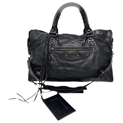 City leather handbag