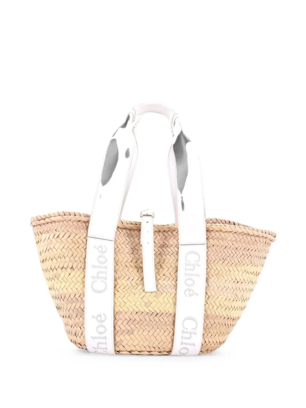Sense Basket Tote Raffia with Leather Medium shoulder bag