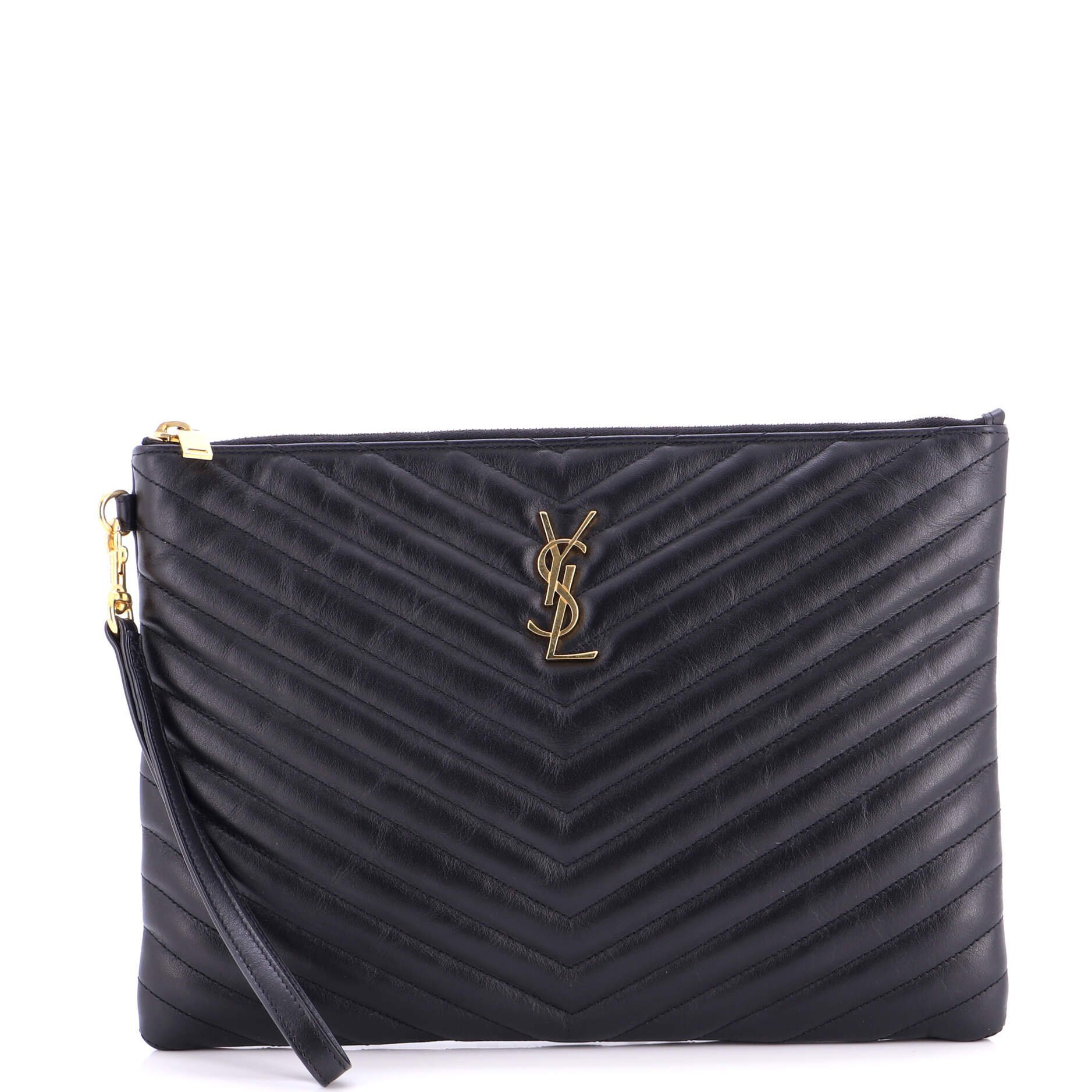 Leather clutch bag
