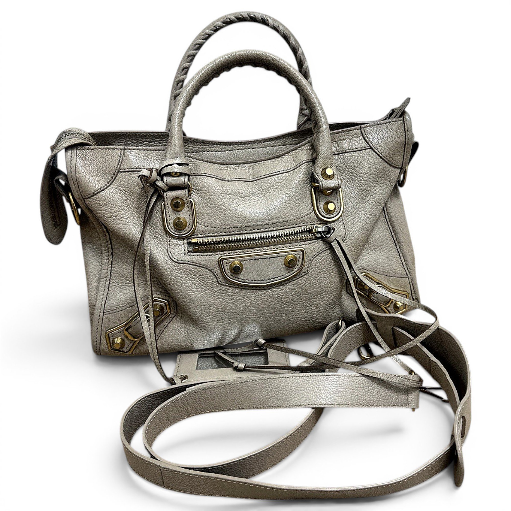 City leather handbag