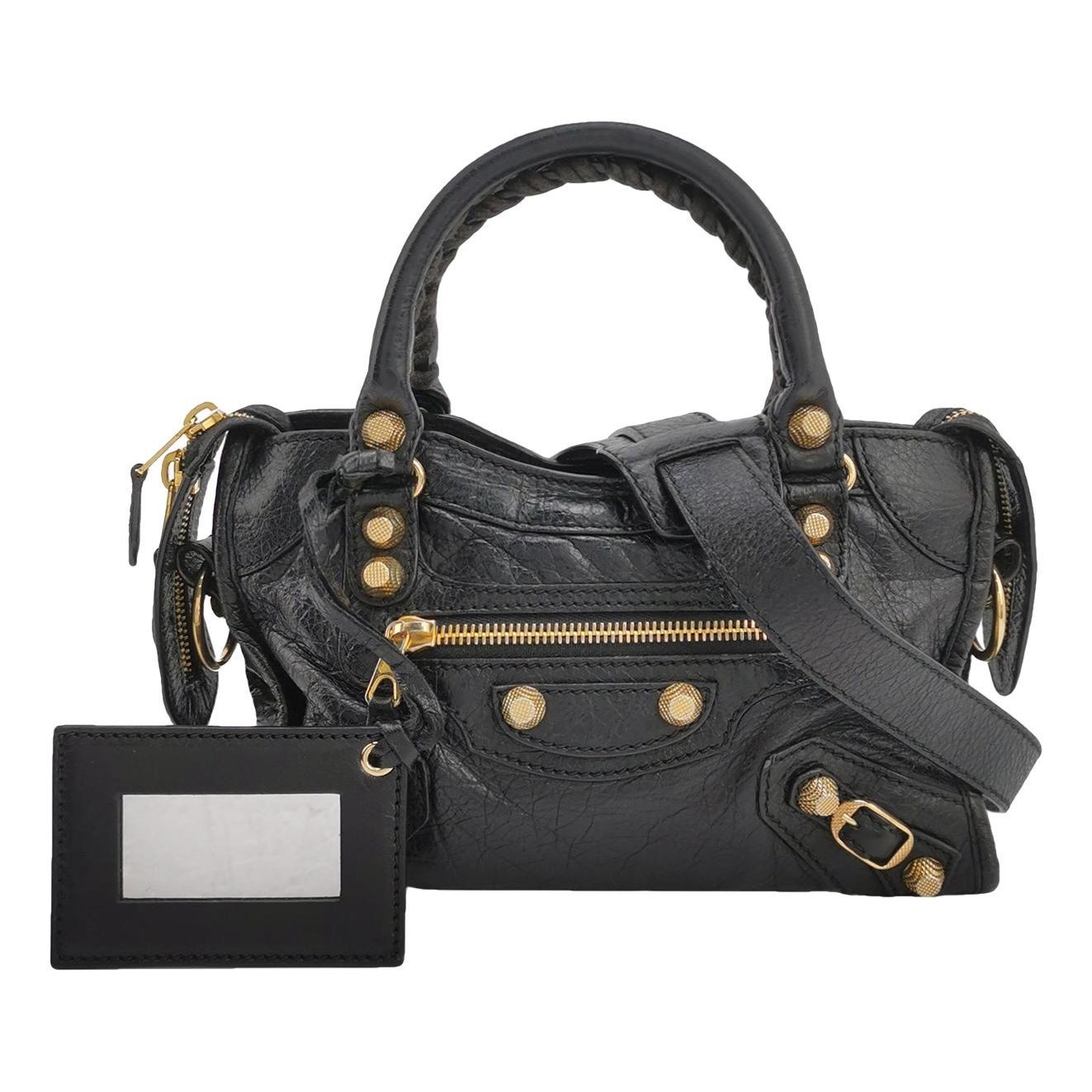 City leather handbag