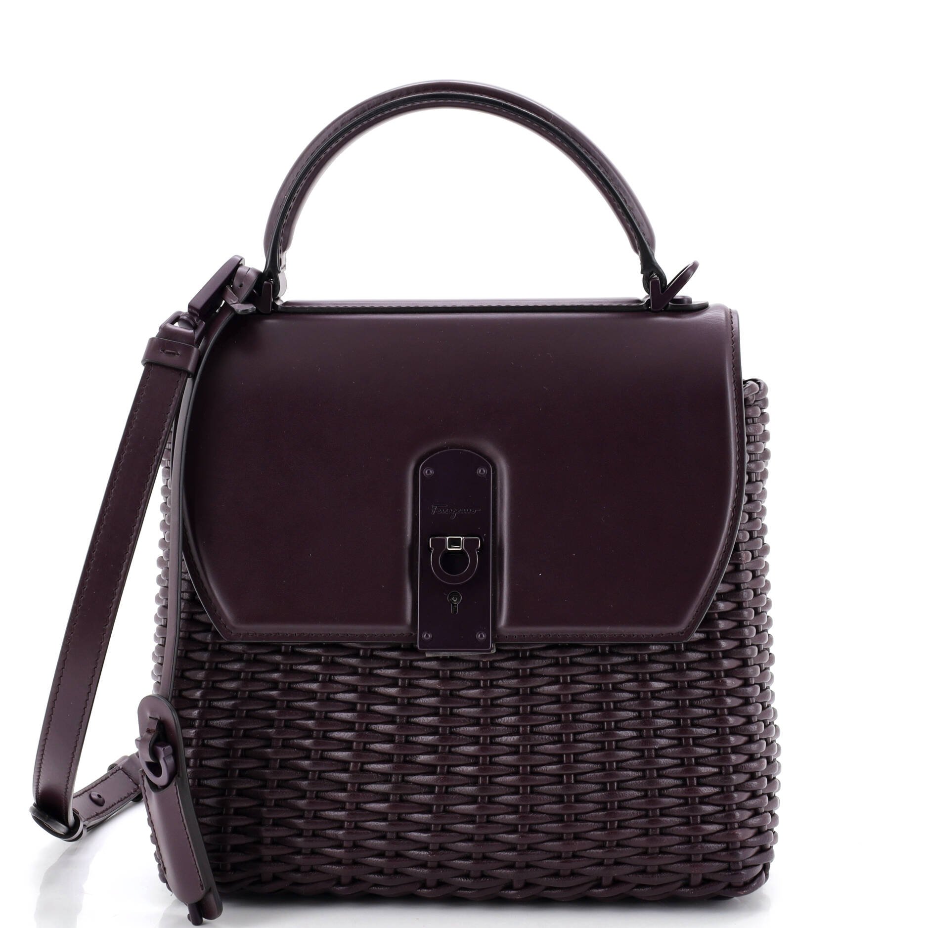 Boxyz Top Handle Bag Woven Leather Medium