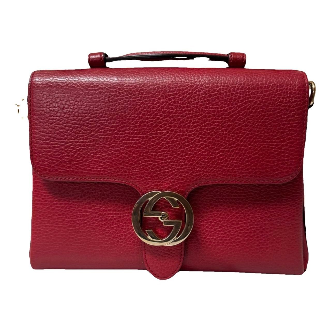 Interlocking leather handbag