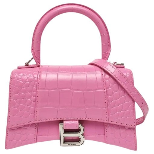 Hourglass leather handbag