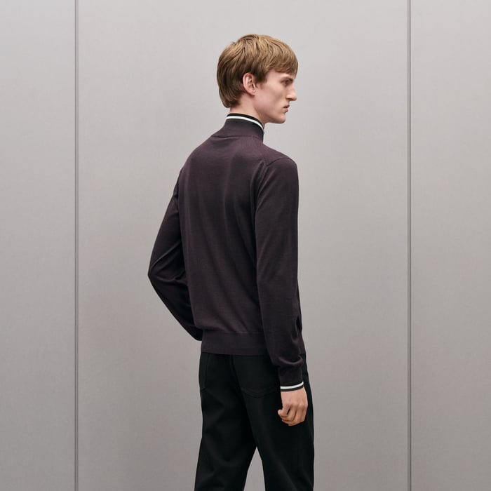Prunoir "Rayures & Twist" Zipped Jacket