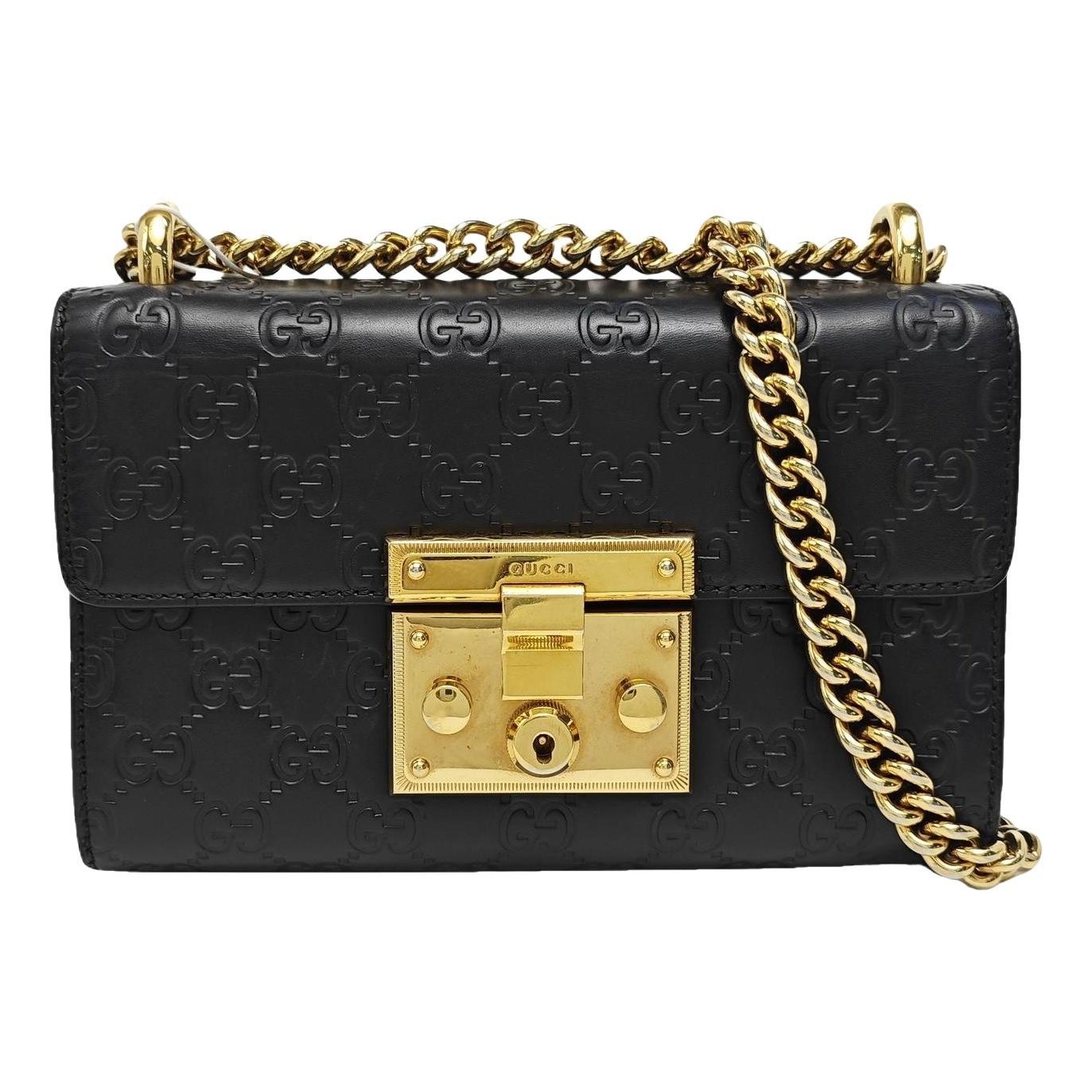 Padlock leather handbag