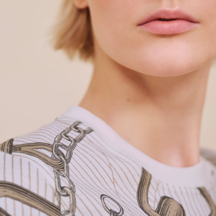 Blanc Naturel "Effet Kaleidoscope" Micro T-shirt