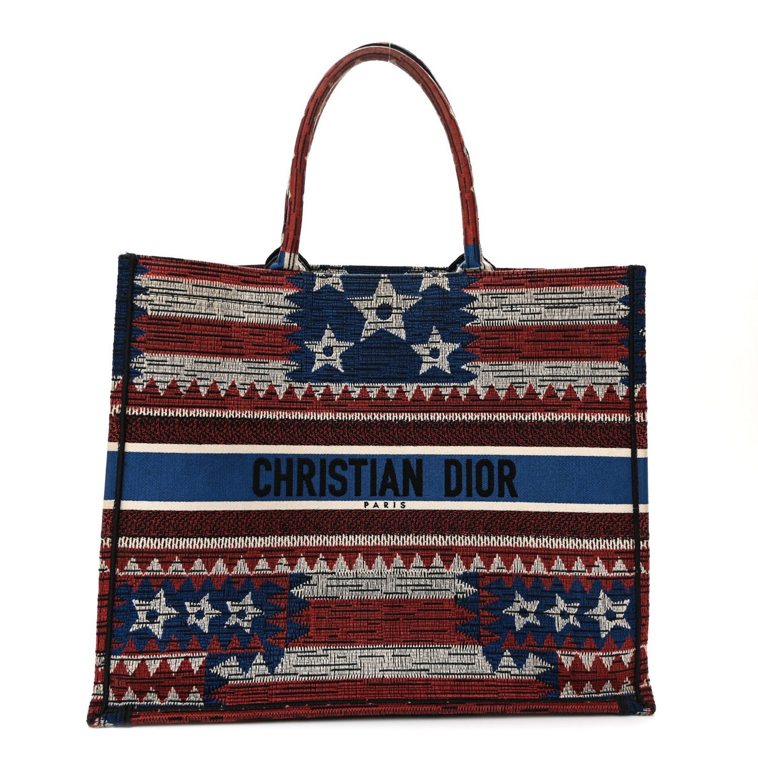 Christian Dior Canvas Embroidered Large Exclusive US Book Tote Multicolor