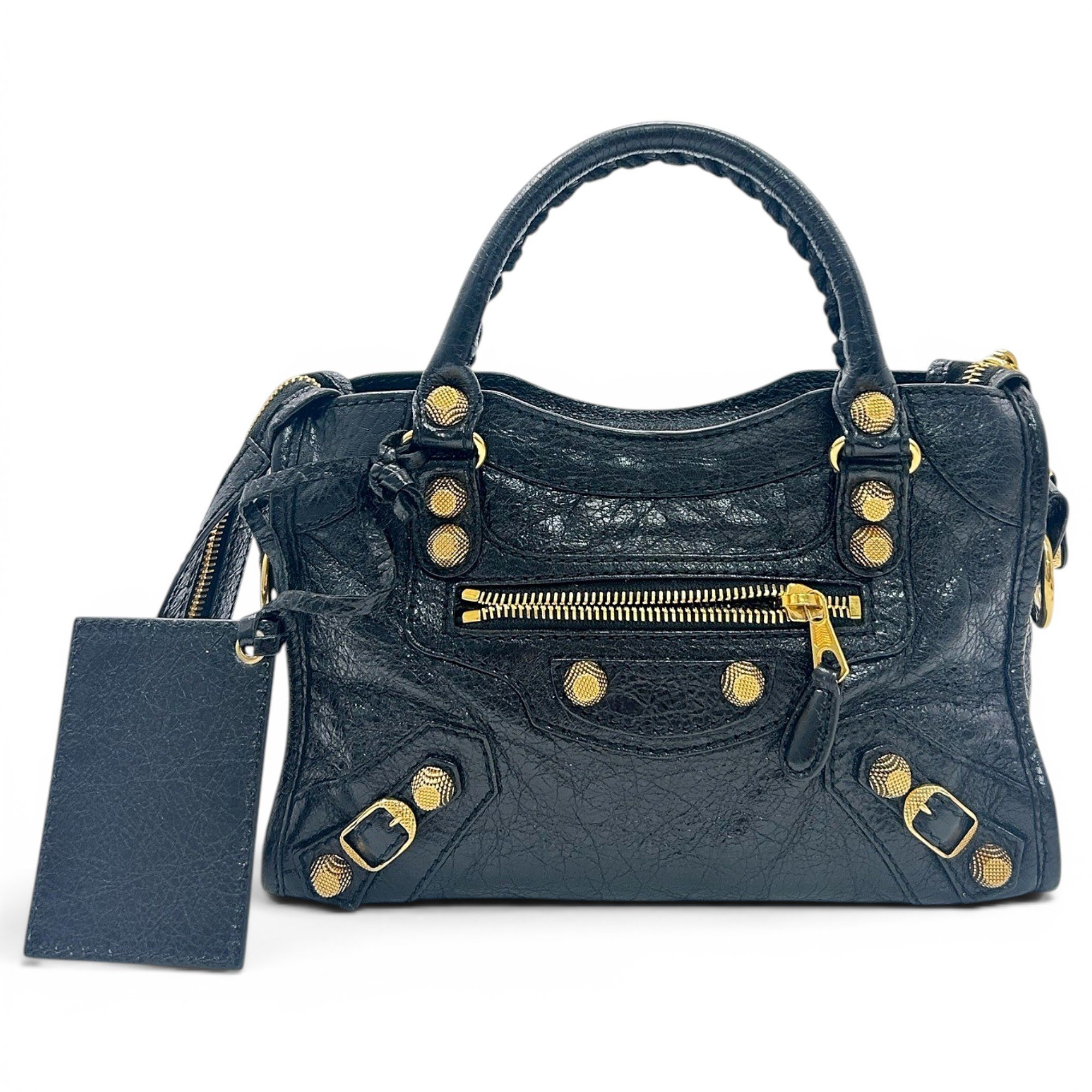 City leather handbag