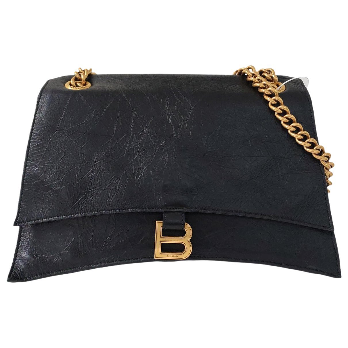 Crush leather handbag