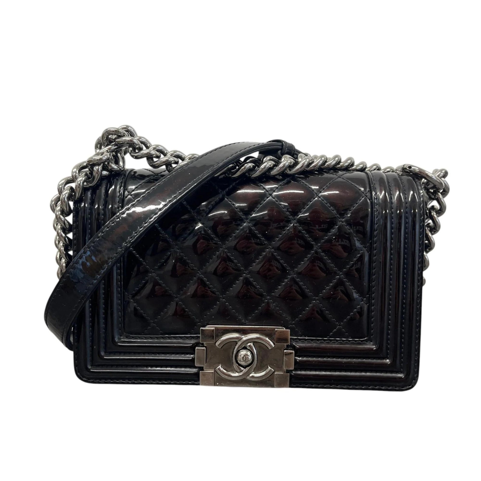 Patent leather handbag