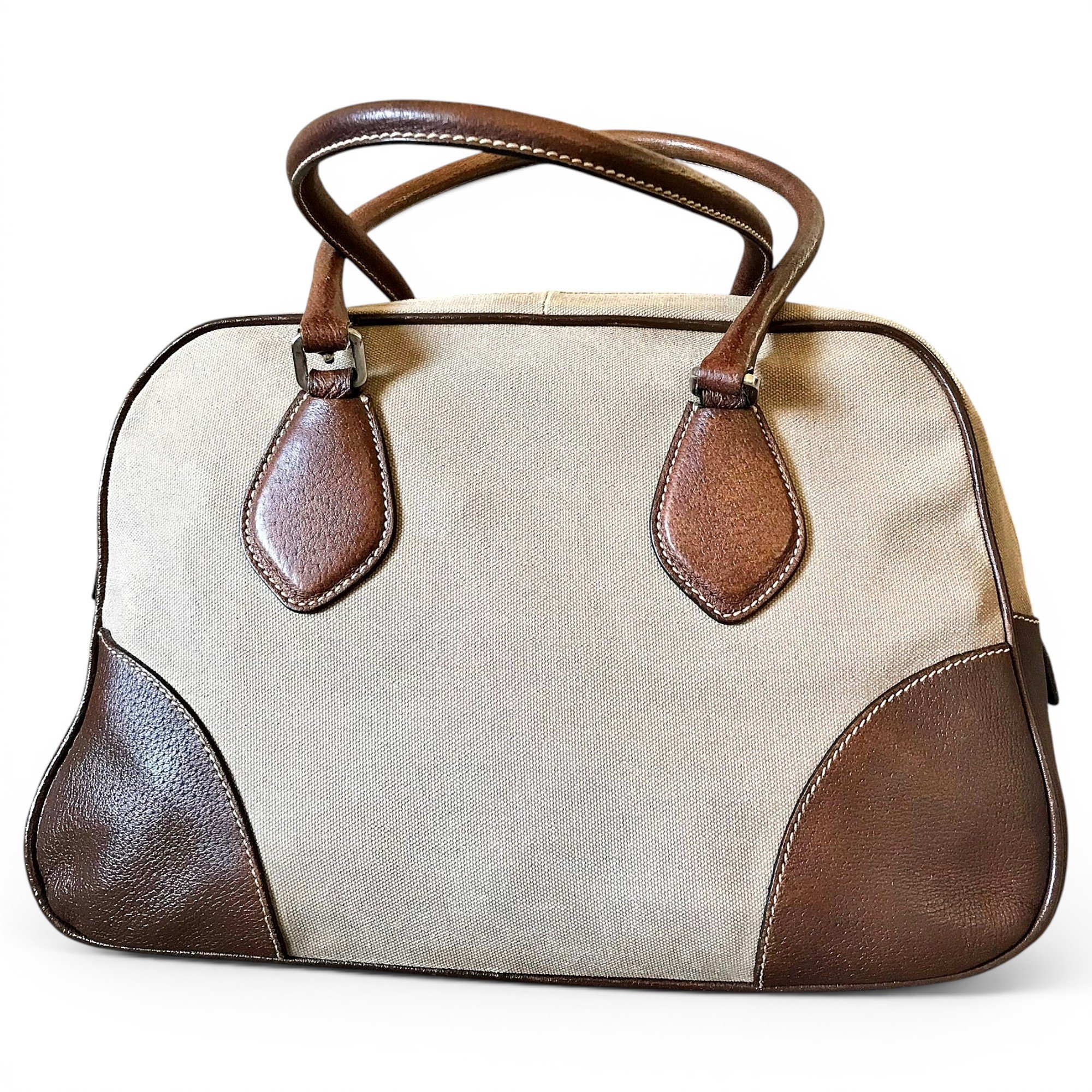 Bowling leather handbag