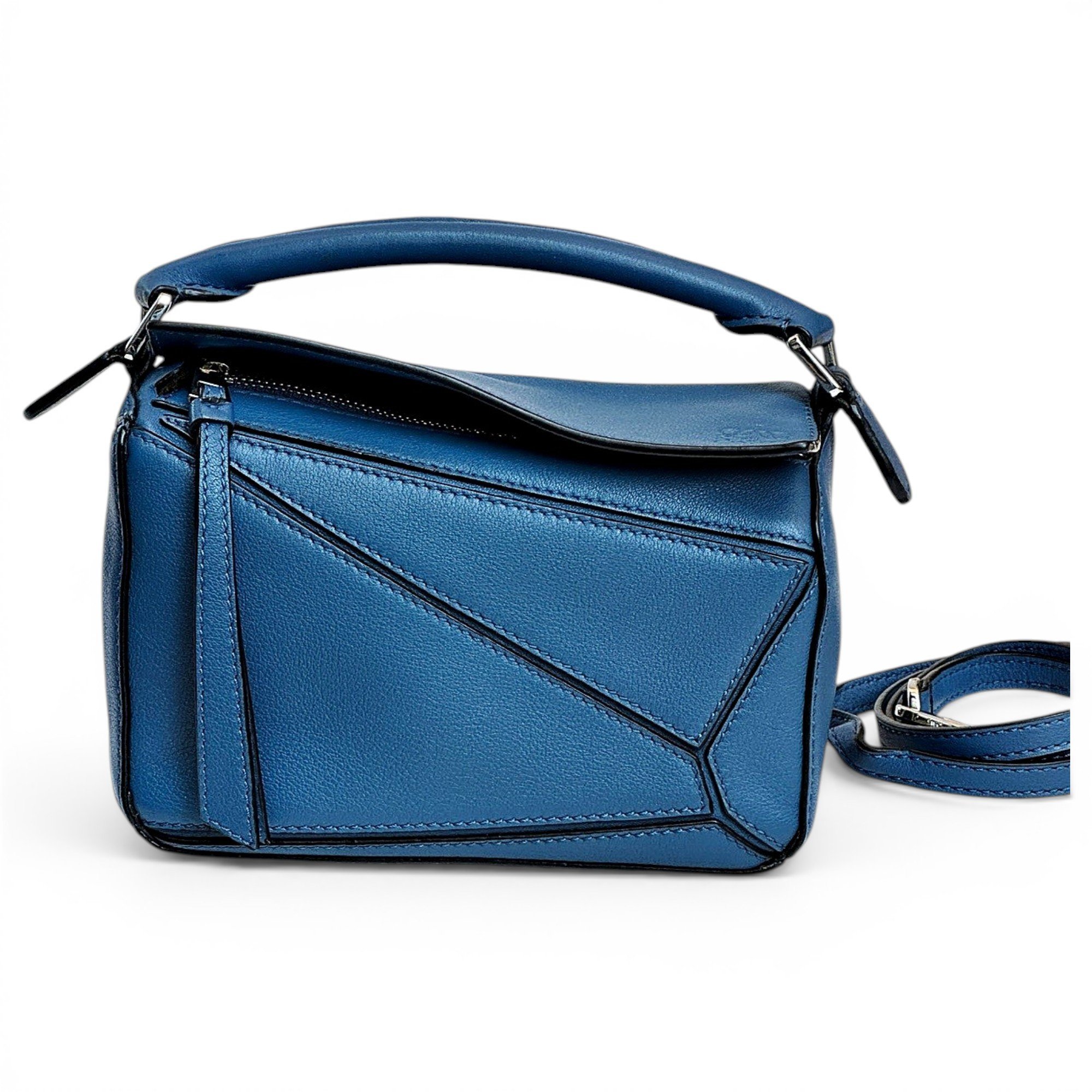 Puzzle leather handbag