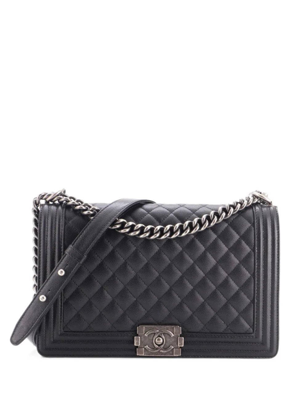 Chanel Boy Flap Bag Quilted Caviar Large shoulder bag