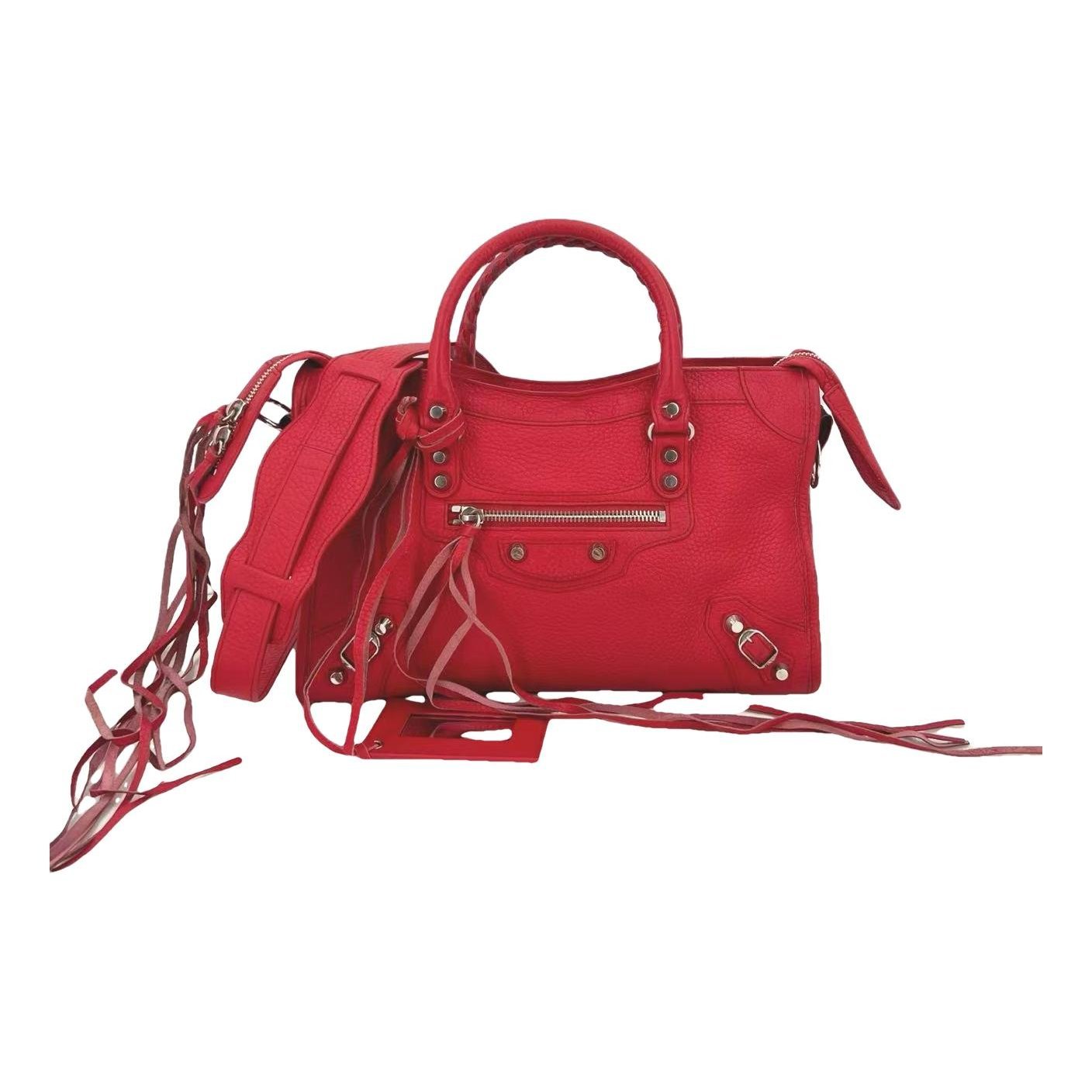 City leather handbag