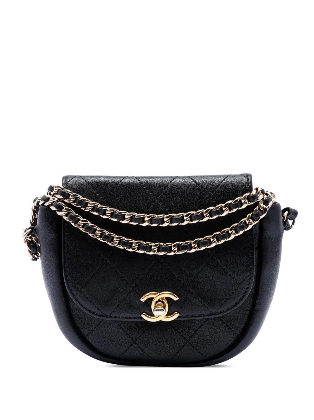 2018-2019 Small CC Quilted Lambskin Messenger Flap crossbody bag