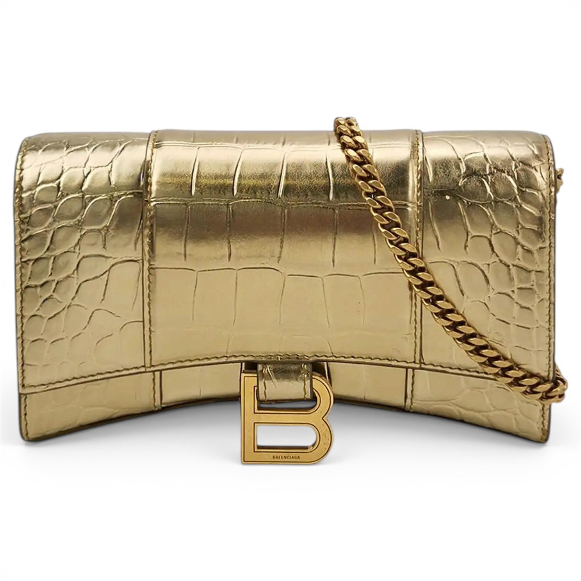 Hourglass leather crossbody bag