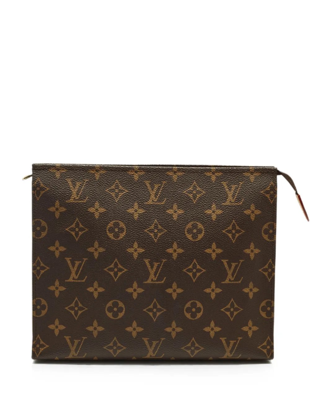 monogram-pattern clutch bag