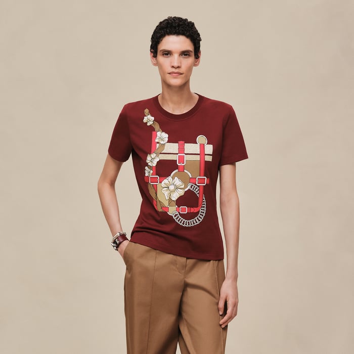 Rouge Carmin Printed Micro T-shirt