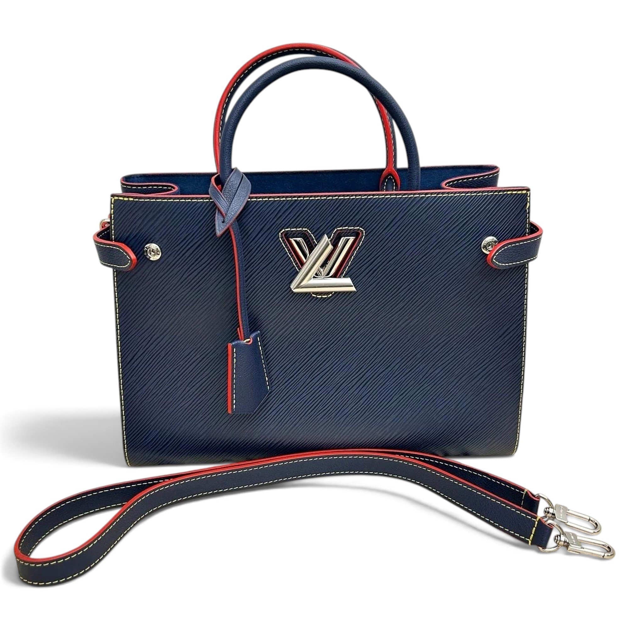 Twist leather tote