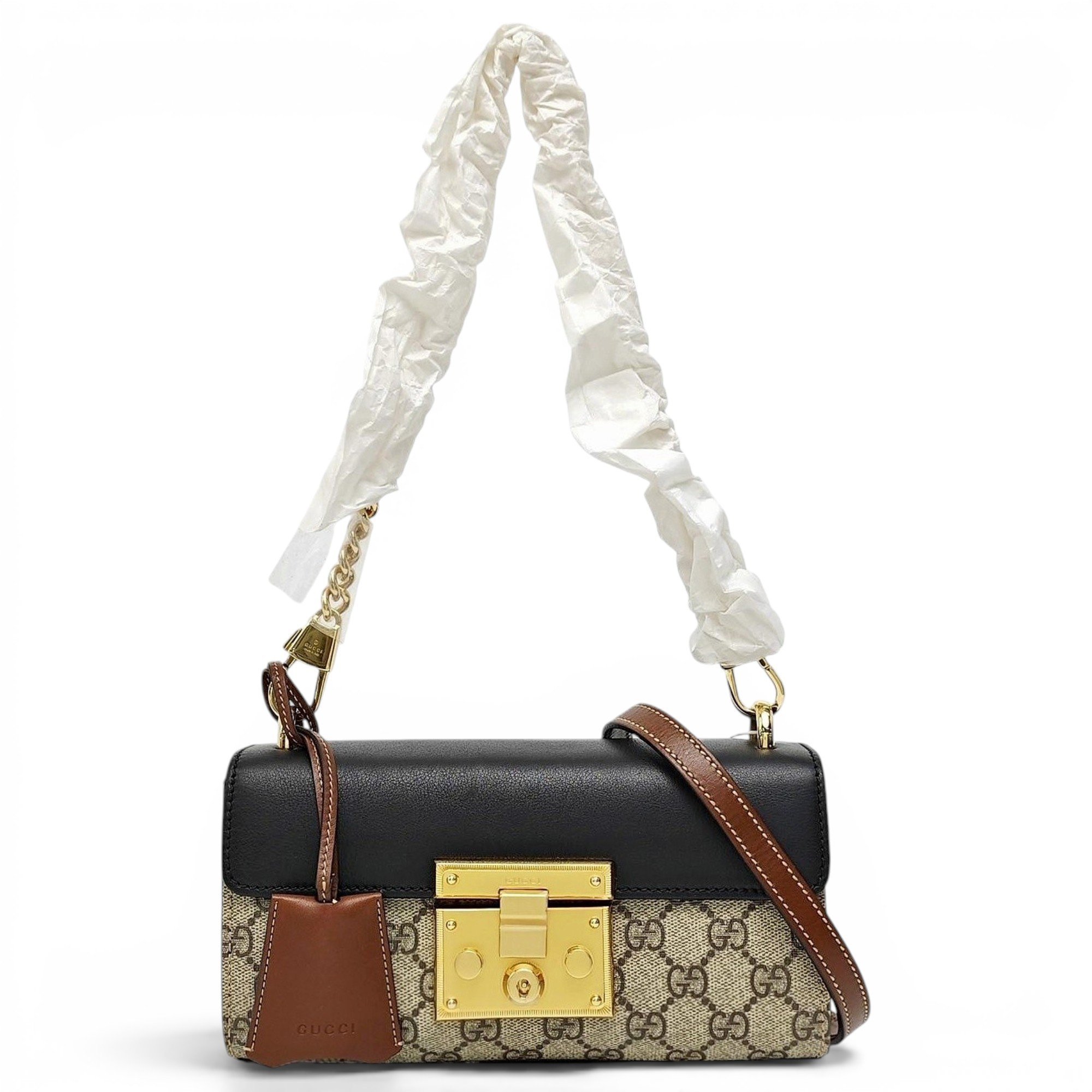 Padlock leather handbag
