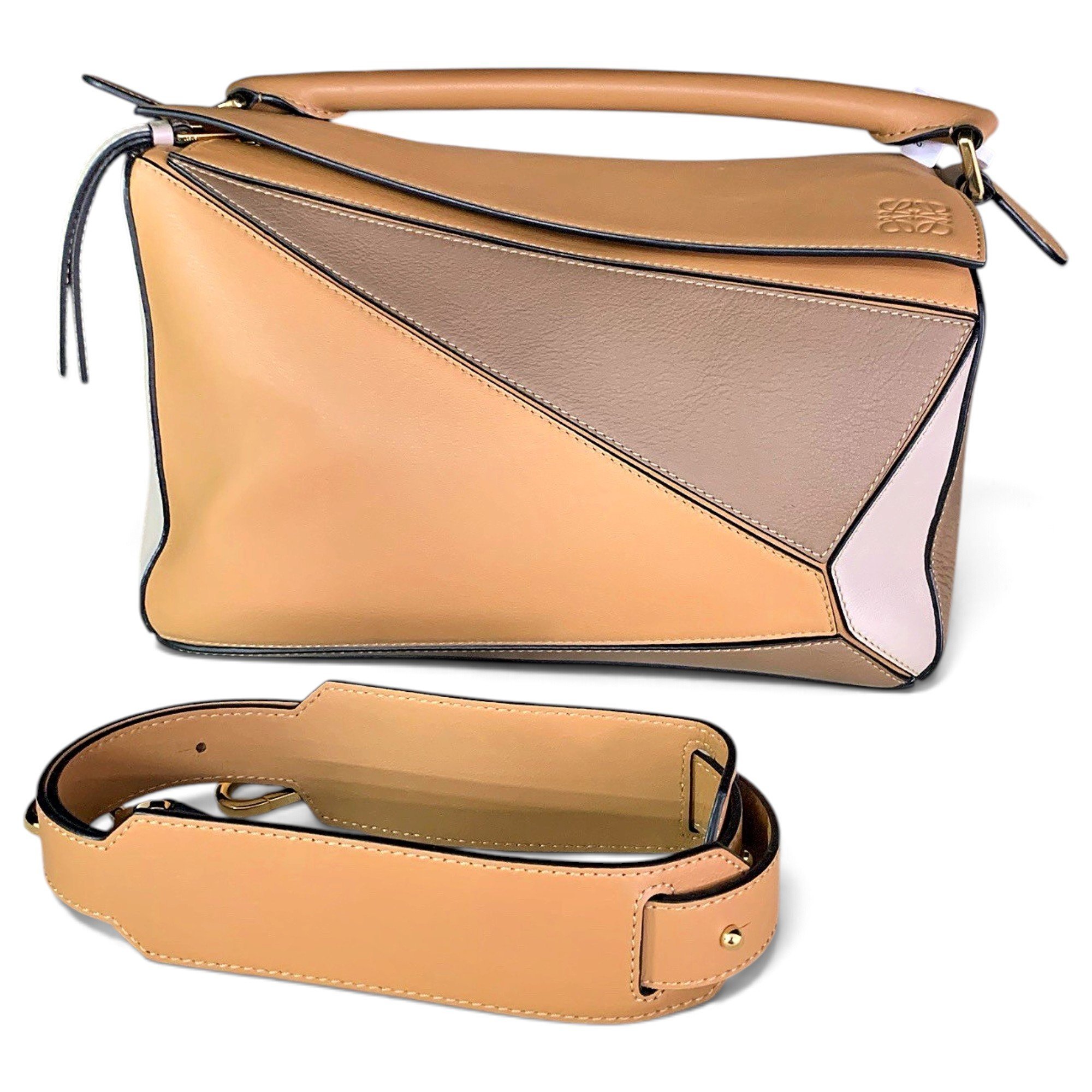 Puzzle leather crossbody bag
