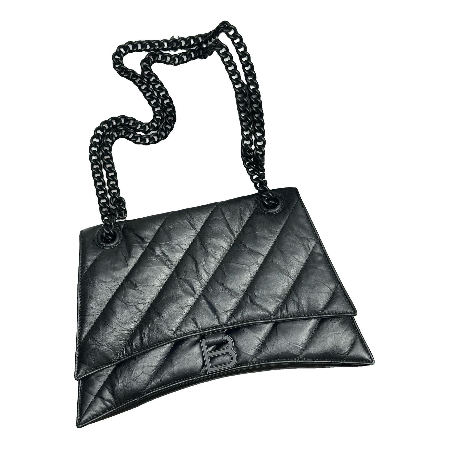 Crush leather handbag