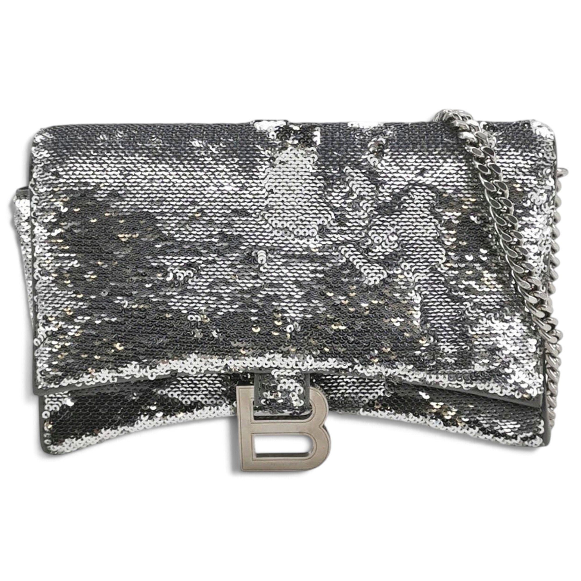 Hourglass leather handbag