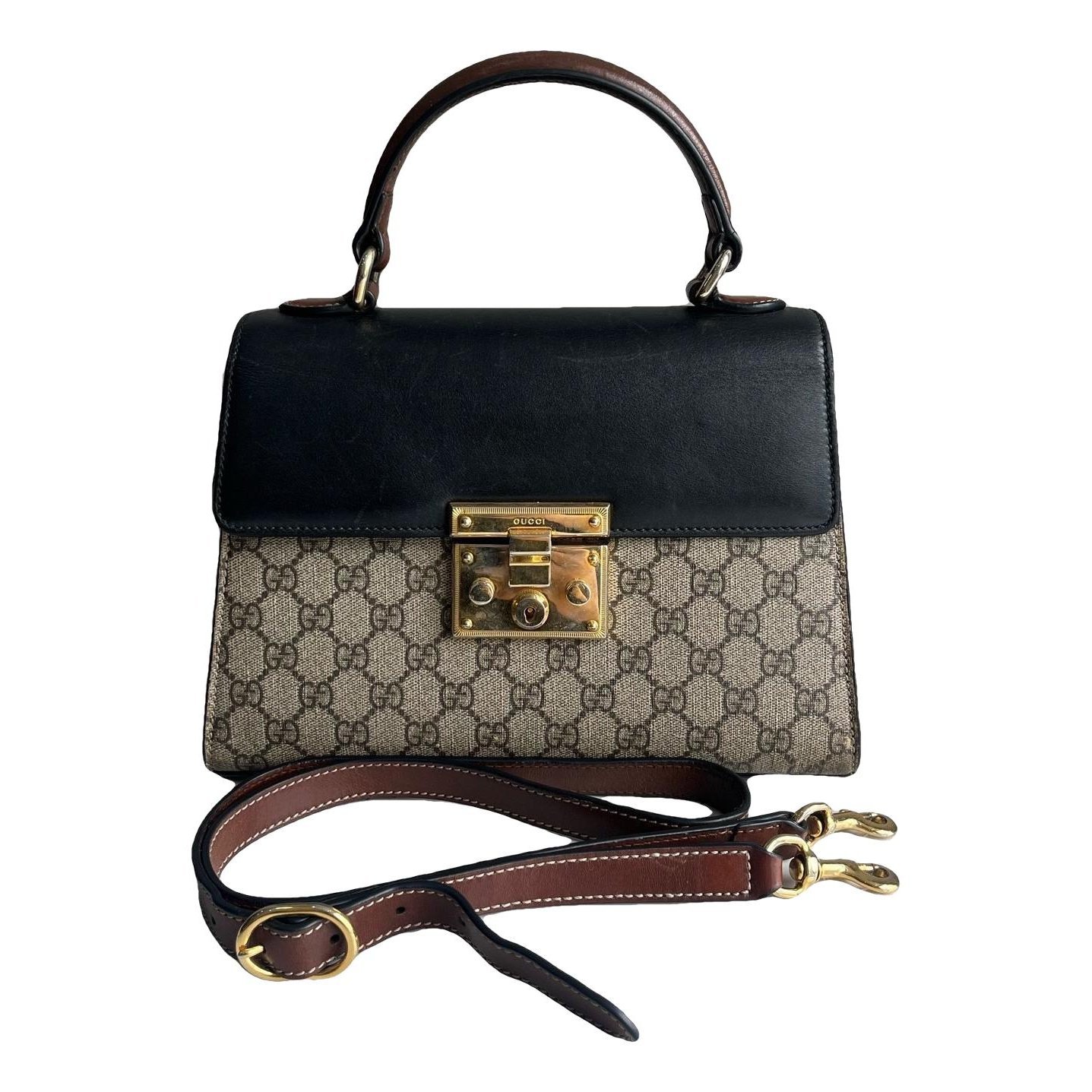 Padlock leather handbag